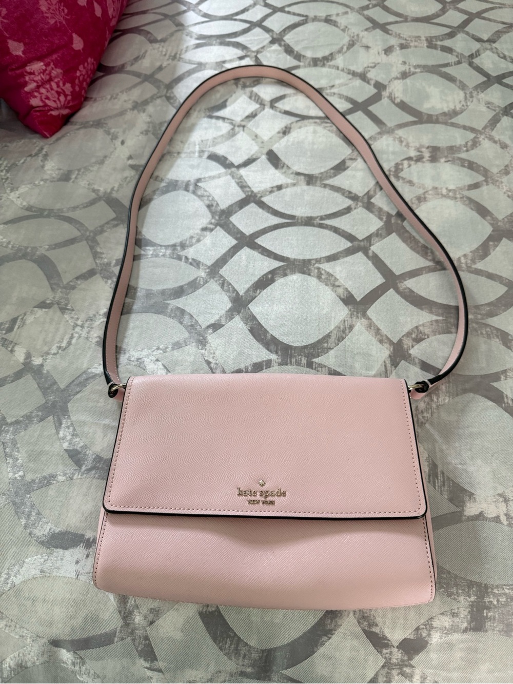 Kate Spade pale pink Saffiano Leather Crossbody Bag $100.00